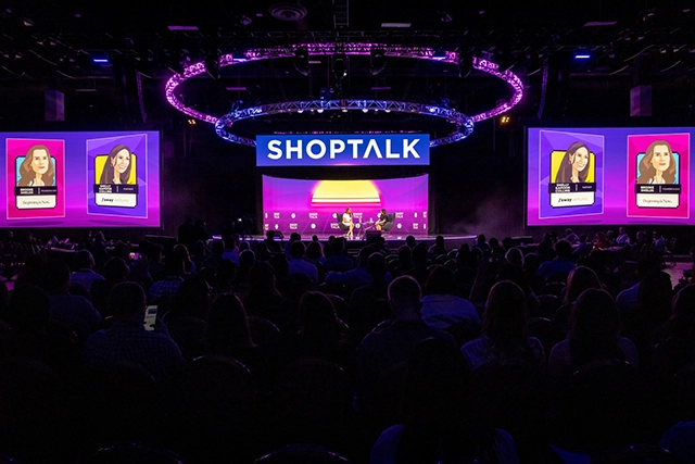 The stage at Shoptalk 2022 where industry professionals discussed strategies to improve retail operations.